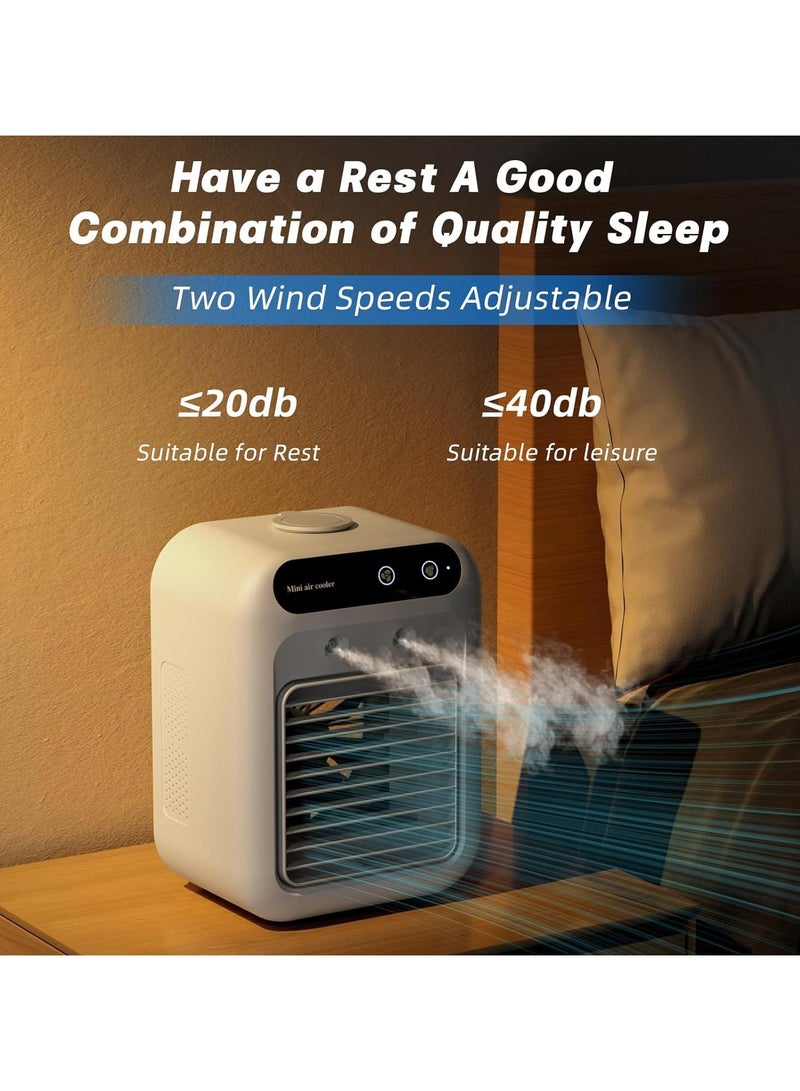 ELFSA Portable Air Conditioners, 25W Rechargeable Mini Portable AC Unit 2 Cool Air Spray, Personal Cooling Fan with 2 Speeds, Small Room Air Conditioners for Bedroom, Office, Outdoor - Image 4