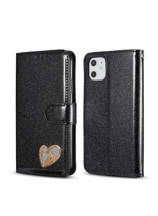 Zaboon Case For iPhone 11 Glitter Powder Love Leather Phone Case - Image 1