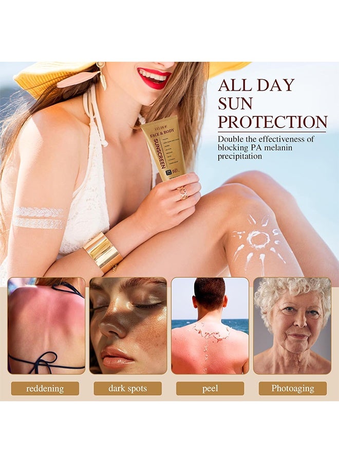 إيلهو كريم واقي الشمس للوجه والجسم، واقي شمس معدني طبيعي مع SPF 50، واقي شمس طبيعي عضوي، تركيبة نظيفة غير دهنية للوجه والجسم لجميع أنواع البشرة 85 جرام - Image 5