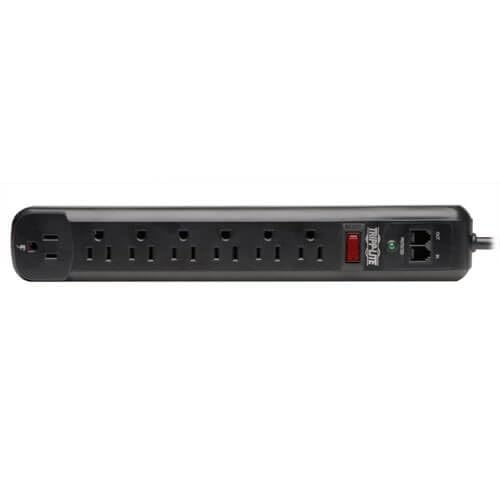 Tripp Lite 7 Outlet (6 Right Angle 1 Transformer) Surge Protector Power Strip, 6ft Cord, Tel/Modem, & $50K INSURANCE (TLP76RBTEL), Black - Image 4