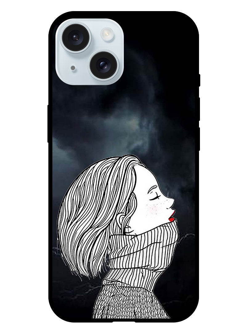 Theodor Protective Case Anti Scratch Shock Proof Bumper Cover For iPhone 15 Plus Sad Girl - Image 1