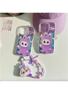 Arabest Cartoon Case for iPhone 13 Doll Lanyard Phone Case TPU Kawaii Silicone Scratch Resistant Shockproof Girls Women (16,Purple)  - Image 2