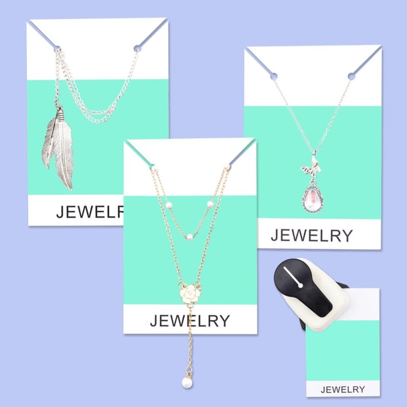Corner Collar Card Punch 2-Hole Jewelry Display Card Puncher 8.1 x 6.3 x 5.8 cm - Double Hole Punch for Earring Card Necklace Card for Jewelry Organization - Image 3