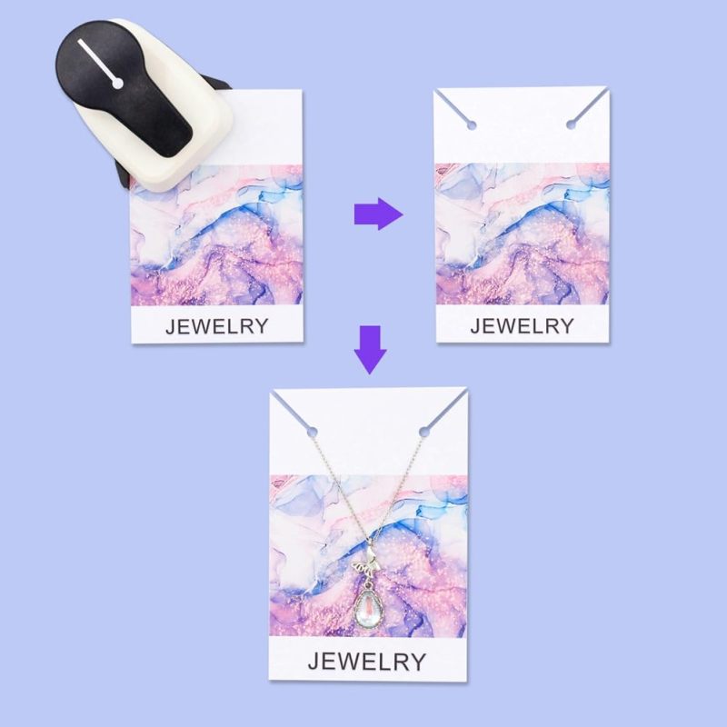 Corner Collar Card Punch 2-Hole Jewelry Display Card Puncher 8.1 x 6.3 x 5.8 cm - Double Hole Punch for Earring Card Necklace Card for Jewelry Organization - Image 4