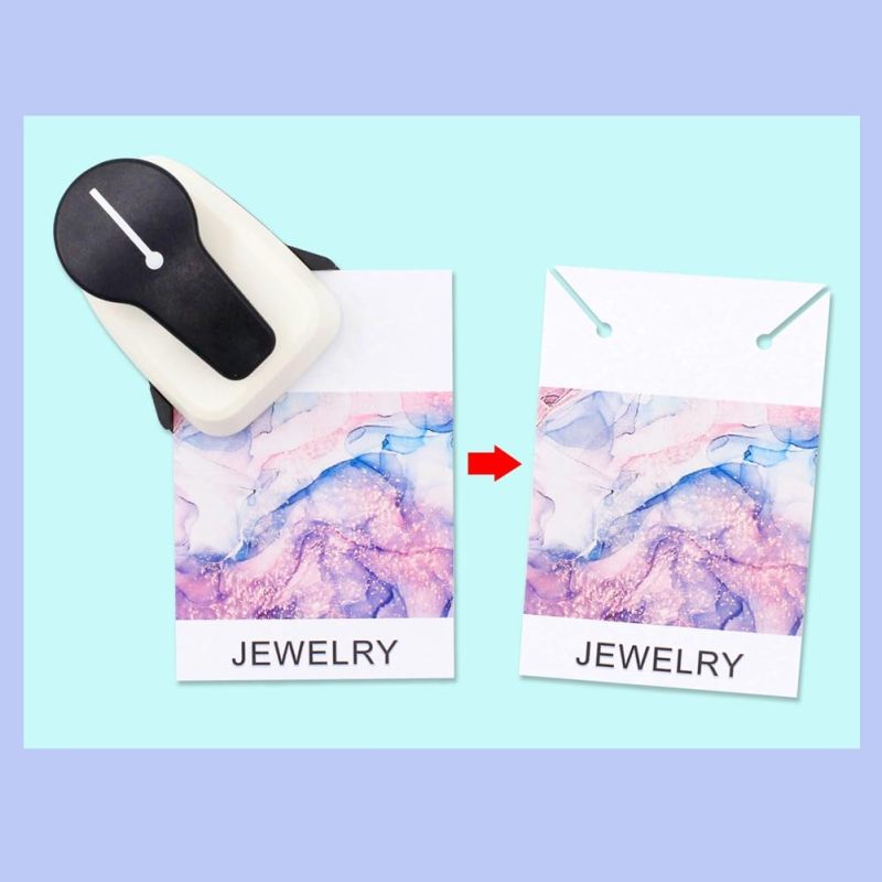 Corner Collar Card Punch 2-Hole Jewelry Display Card Puncher 8.1 x 6.3 x 5.8 cm - Double Hole Punch for Earring Card Necklace Card for Jewelry Organization - Image 5