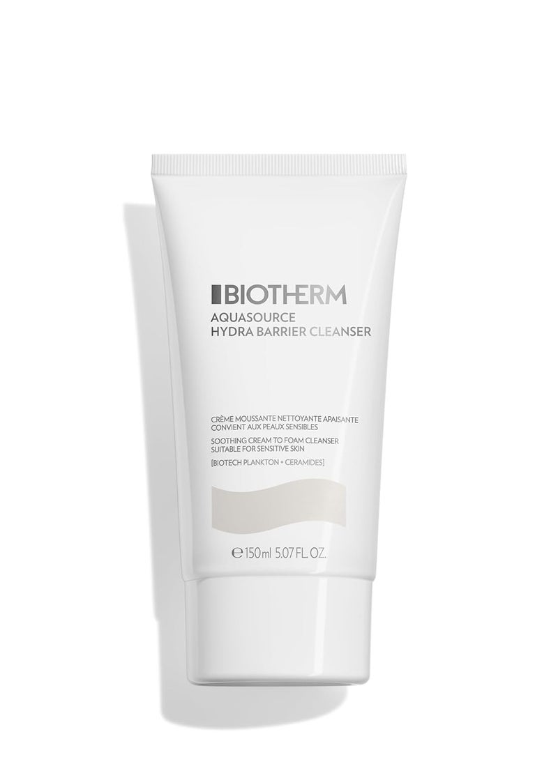 BIOTHERM Biotherm Aquasource Hydra Barrier Cleanser To Soothe And Strengthen The Skin Barrier From The Very First Use, With Biotech Plankton, Bio-Ceramides, And Vitamin B3, 5.1 Fl.Oz.  - Image 1