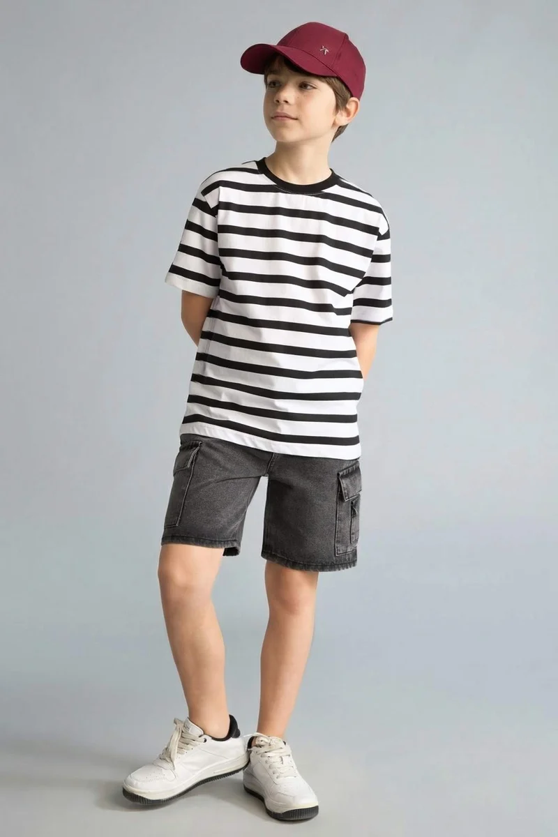 ديفاكتو Boy New Regular Fit Printed Short Sleeve T-Shirt