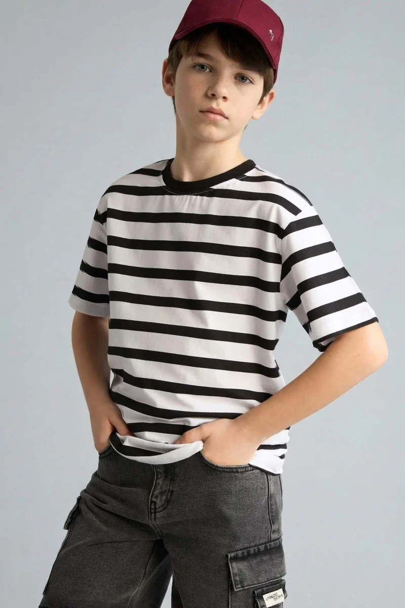 ديفاكتو Boy New Regular Fit Printed Short Sleeve T-Shirt