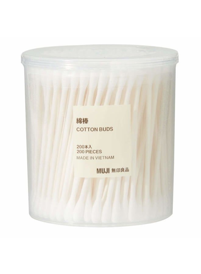MUJI عود قطن (200 قطعة), أبيض - Image 1
