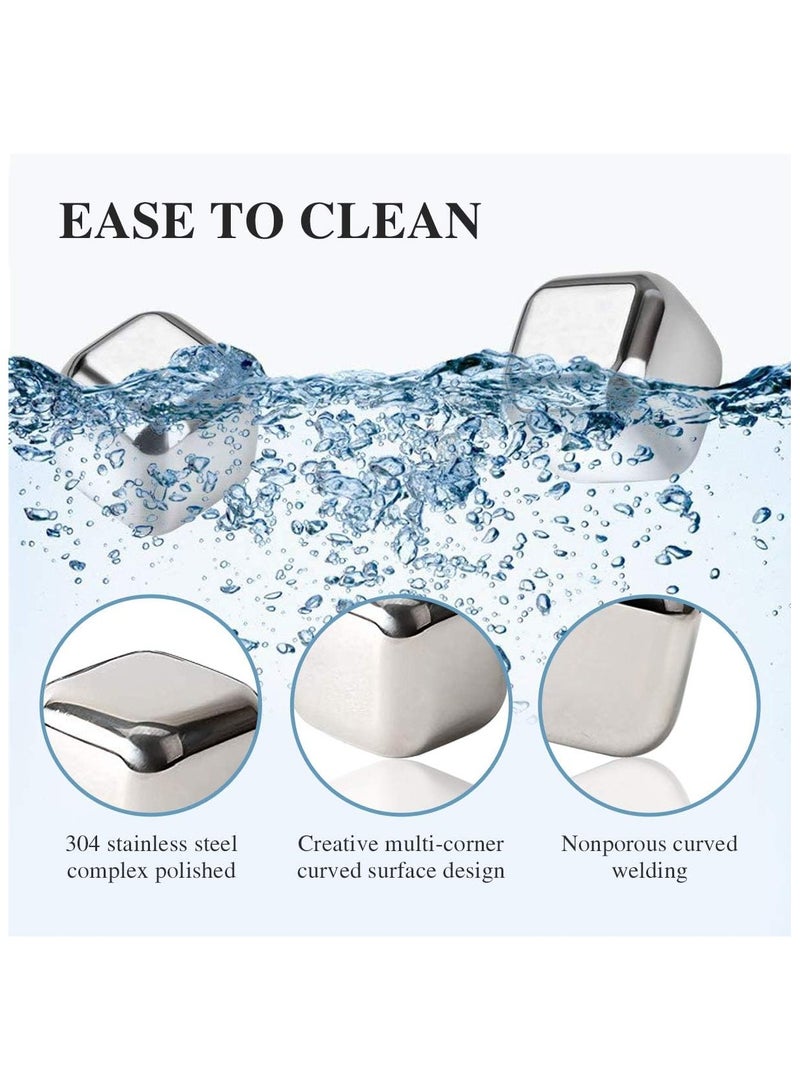 Stainless Steel Reusable Ice Cubes Stones, Ice Cubes Set with Head Tongs and Ice Cube Trays(Set of 8)  - Image 5