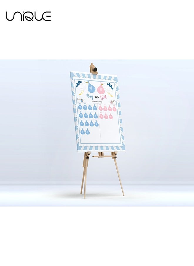Baby Gender Reveal Board, Party Supplies Kit with Decorations Games with 36 PCS Pink Blue Stickers, Gender Reveal Voting Poster Board, Chalkboard Design Party Games Supplies Kit