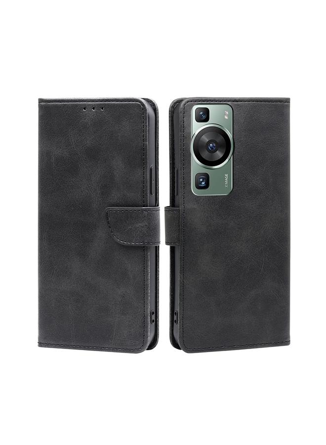 Zaboon Case For Huawei P60 / P60 Pro Calf Texture Buckle Flip Leather Phone Case - Image 1