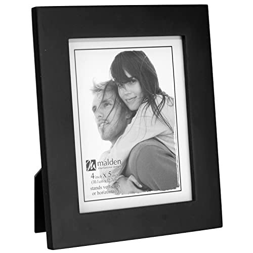 Malden 4x5 Picture Frame - Wide Real Wood Molding, Real Glass - Black - Image 2