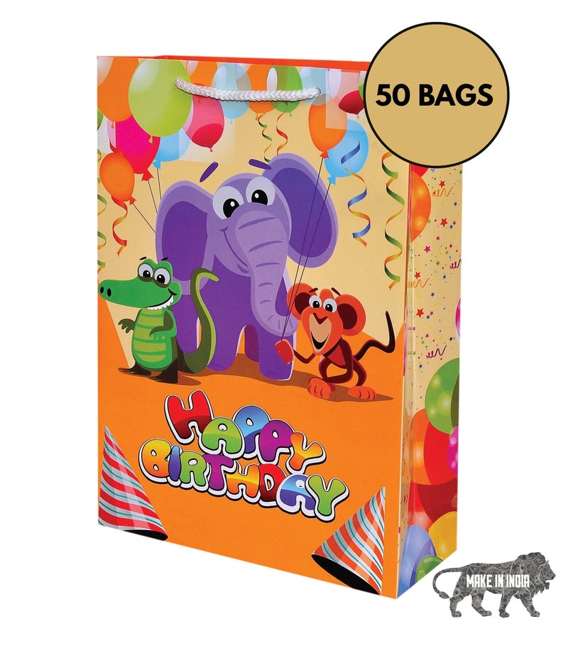 Arrow Paper Bags Elephant Theme Paperbag for Birthday Gift (Multicolour) - Pack of 50 - Image 3