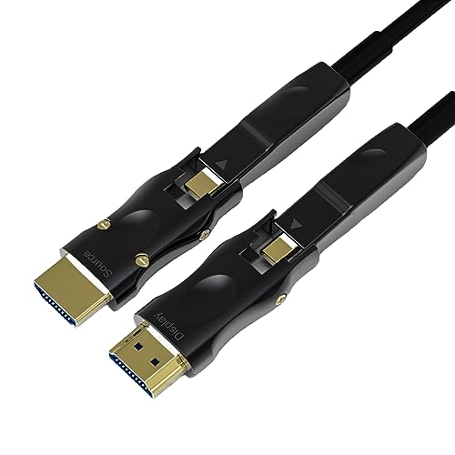 Pacroban Long8K Fiber Optic HDMI Cable Detachable Connectors - 8K 60Hz, HDR, HDCP 2.2, Active Ultra High Speed 48Gbps, in-Wall Safe, 4K@120Hz 4:4:4 Slim Light (25ft) - Image 1