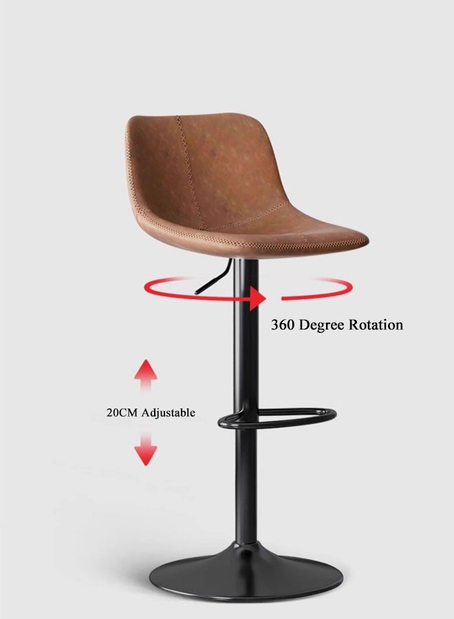 Generic 2PC Bar Stool Height Adjustable Bar Chairs 360° Swivel Kitchen Dinning Chair Modern Counter Chairs with Backrest and Footrest for Home Kitchen Cafe Parlor Balcony(Beige)  - Image 4