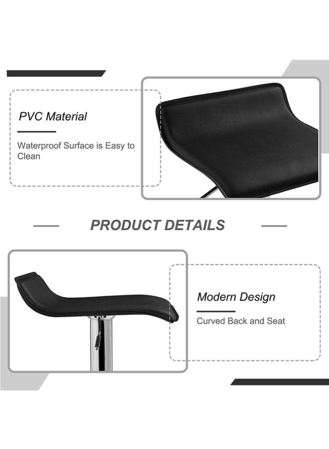 2PC Bar Stool Height Adjustable Bar Chairs 360° Swivel Kitchen Dinning Chair Modern Counter Chairs with Footrest for Home Kitchen Cafe Parlor Balcony - Image 3