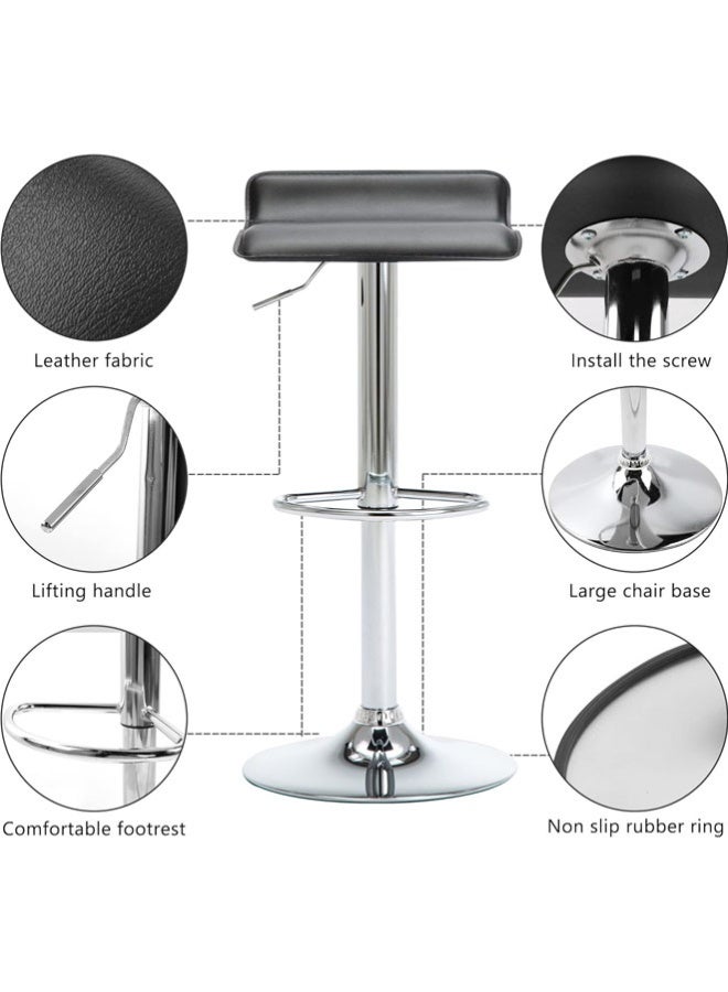 2PC Bar Stool Height Adjustable Bar Chairs 360° Swivel Kitchen Dinning Chair Modern Counter Chairs with Footrest for Home Kitchen Cafe Parlor Balcony - Image 5