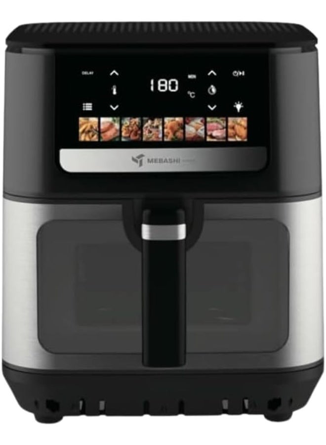 MEBASHI Digital Air Fryer, 9L Capacity, 8 Preset Programs, 2000W, LED Touch Screen, Black (ME-AF950) - Image 1