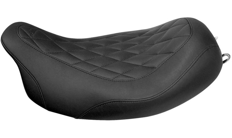 MUSTANG مقاعد دراجات موتوسيكل موستانج 76704 مقعد تريبر واسع منفرد لهارلي-ديفيدسون دينا 2006-'17، ماسي، أسود - Image 2