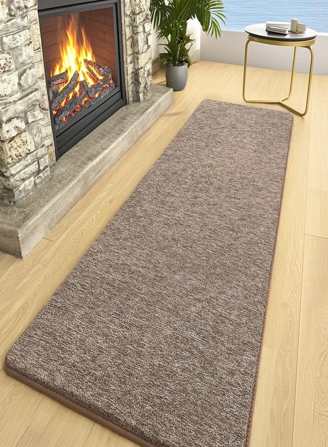 AROGAN سجادة ممر قابلة للغسل من أروجان، مقاس 2×8، للممرات، سجاد ممر طويل مع إسفنج ميموري فوم ناعم لغرفة النوم، سجاد ممرات مانع للانزلاق للممرات والمطابخ والحمامات ومداخل المنازل، لون بني مطفي - Image 3