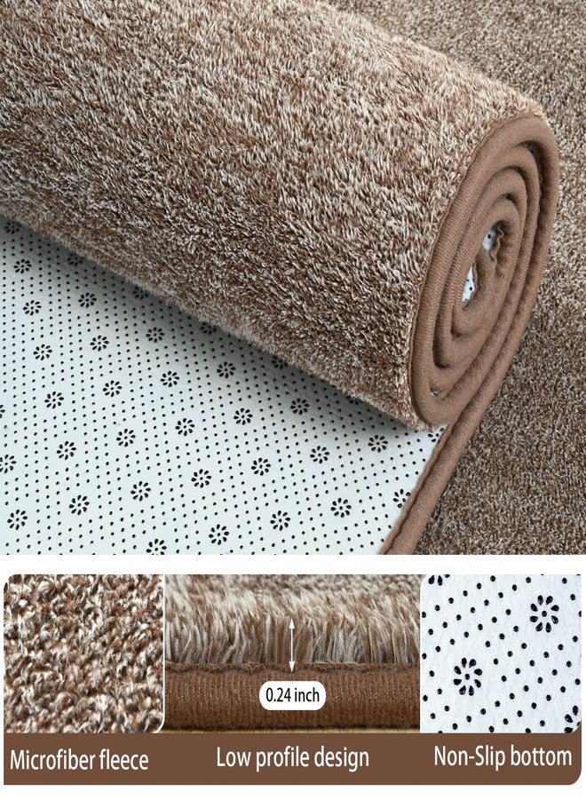 AROGAN سجادة ممر قابلة للغسل من أروجان، مقاس 2×8، للممرات، سجاد ممر طويل مع إسفنج ميموري فوم ناعم لغرفة النوم، سجاد ممرات مانع للانزلاق للممرات والمطابخ والحمامات ومداخل المنازل، لون بني مطفي - Image 4