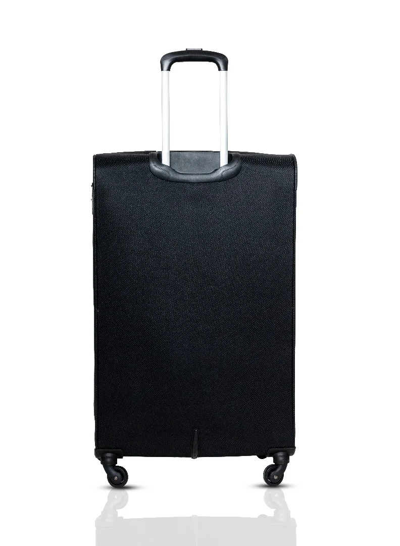 Skybags Rhumba Checked Luggage| 4W Str (E)| Polyester Soft Sided 360° 4 Wheels Spinner Trolleys| Medium-28 Inch- Black