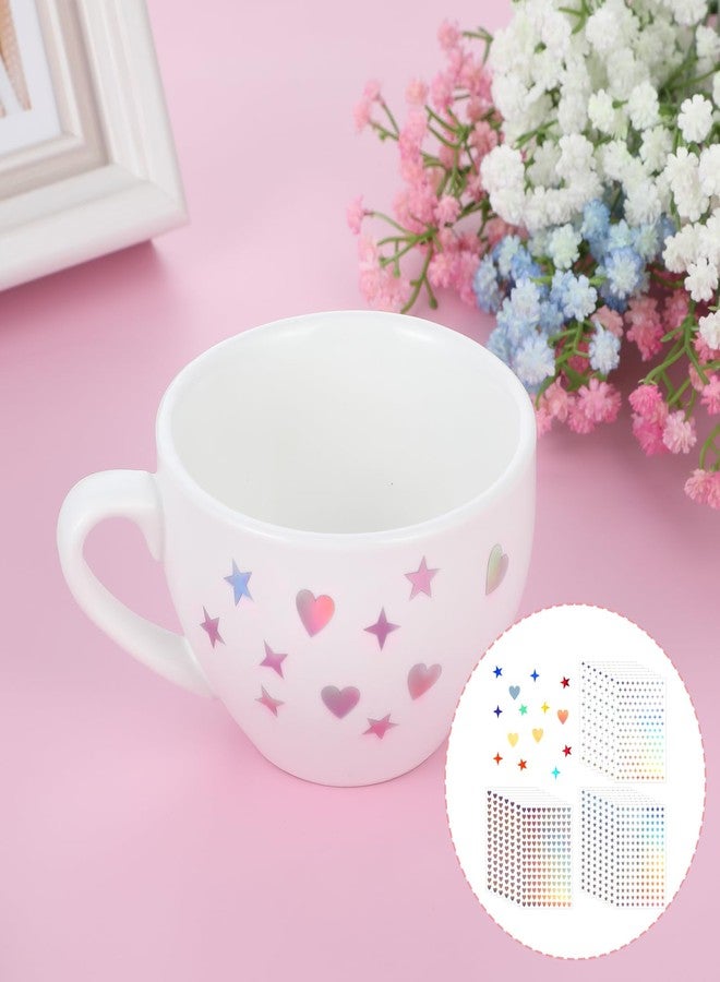 Quilax 1800PCS Heart and Star Holographic Stickers, 12 Sheets Sparkle Star Stickers for Scrapbooking, DIY Crafts, Phone Decoration - Image 4