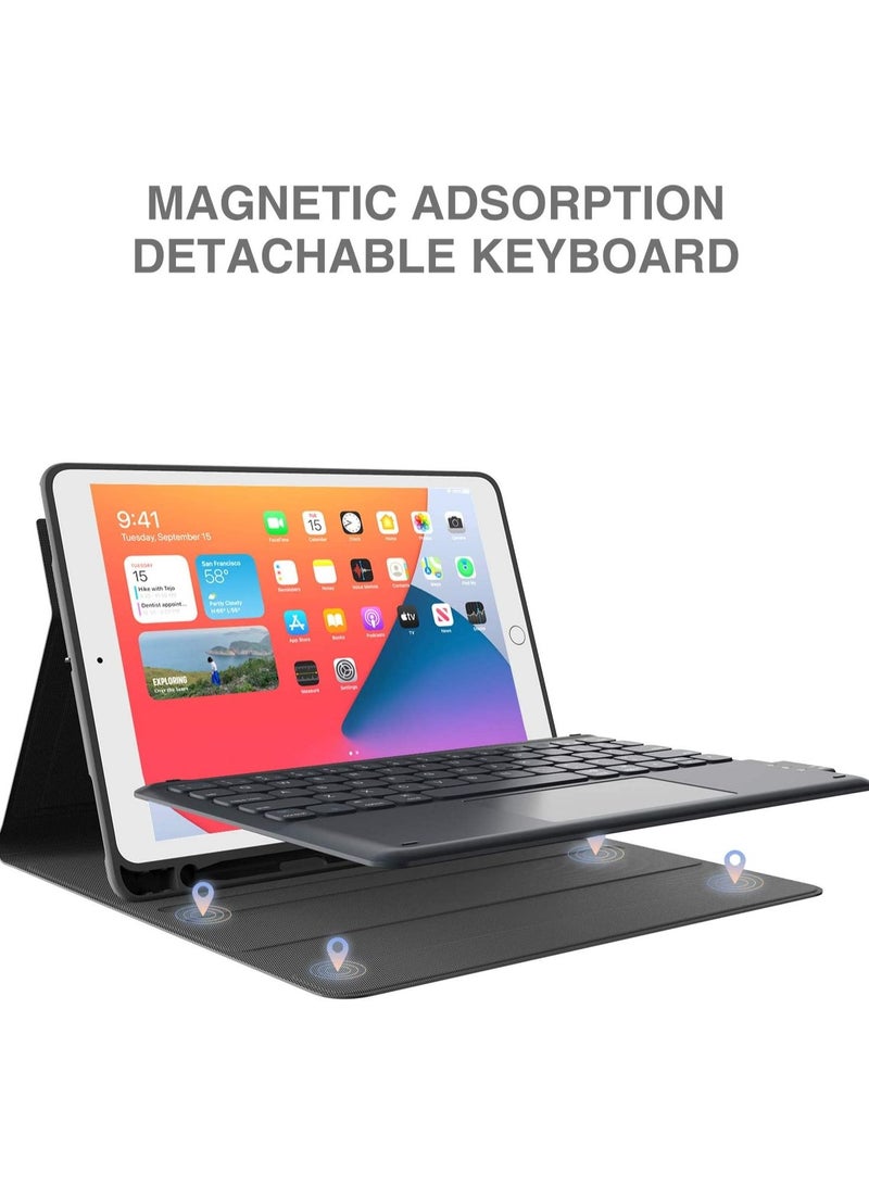 iPad Keyboard 9th Generation, Keyboard for iPad 8th Generation/7th Gen 10.2 Inch, Smart Trackpad, Detachable Wireless with Pencil Holder - Image 3