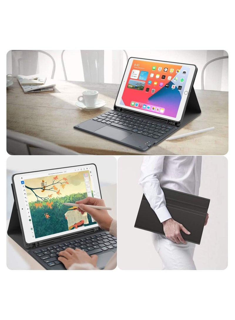iPad Keyboard 9th Generation, Keyboard for iPad 8th Generation/7th Gen 10.2 Inch, Smart Trackpad, Detachable Wireless with Pencil Holder - Image 5