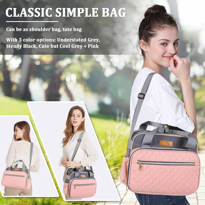 TRENDPLAY Baby Girl Diaper Bag Pink Mom Tote On The Go - Image 4