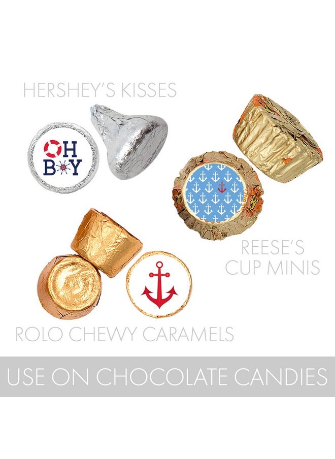 DISTINCTIVS - Ahoy It'S A Boy Baby Shower Favor Stickers 180 Labels - Image 1