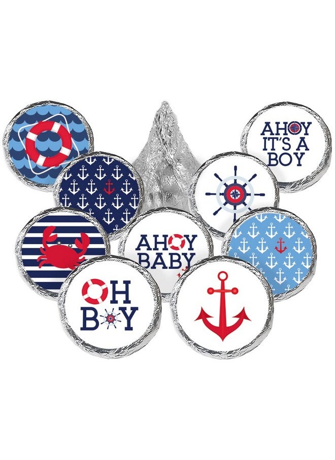 DISTINCTIVS - Ahoy It'S A Boy Baby Shower Favor Stickers 180 Labels - Image 1