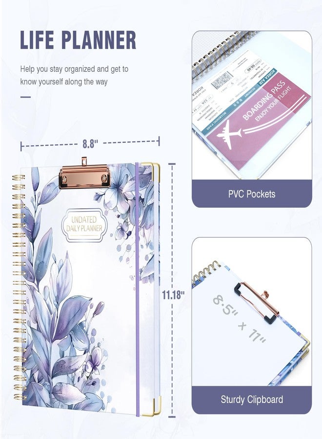 Ospelelf Spiral Undated Daily Planner 8.5 x 11 Weekly Monthly Teacher Planner Academic Yearly Planner 2024-2025, Purple Planner - Image 2