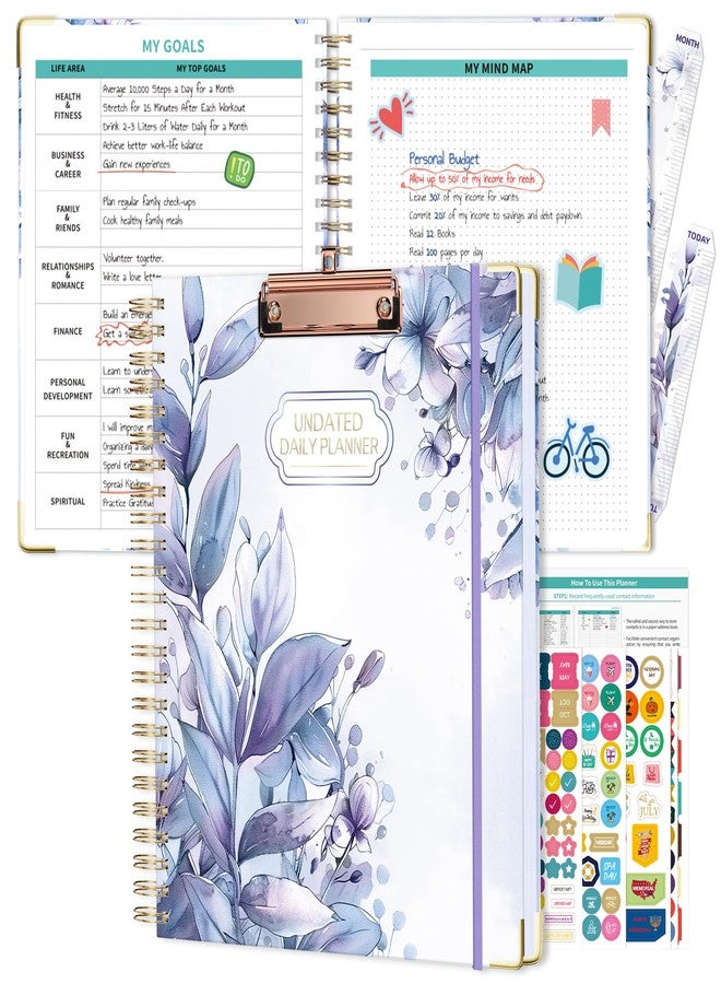Ospelelf Spiral Undated Daily Planner 8.5 x 11 Weekly Monthly Teacher Planner Academic Yearly Planner 2024-2025, Purple Planner - Image 1