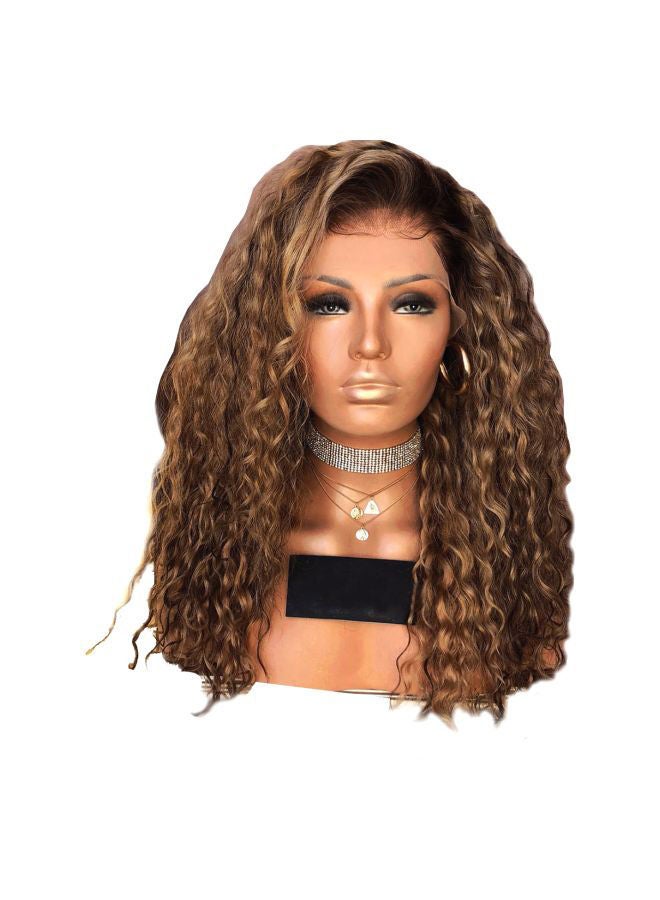 نيبمينينت شعر مستعار صناعي مجعد وطويل بني - Image 1