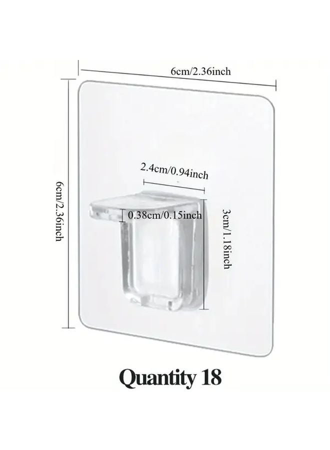 18 Pcs Acrylic Shelf Brackets No Drilling Traceless Removable Reinforced Layered Shelves - Image 3