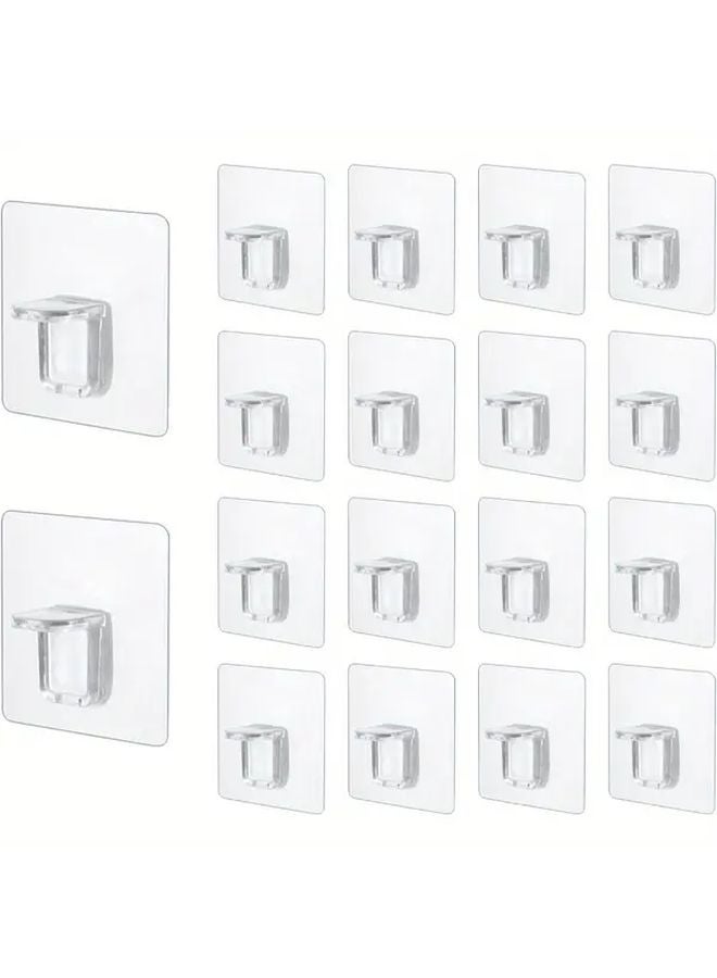 18 Pcs Acrylic Shelf Brackets No Drilling Traceless Removable Reinforced Layered Shelves - Image 2