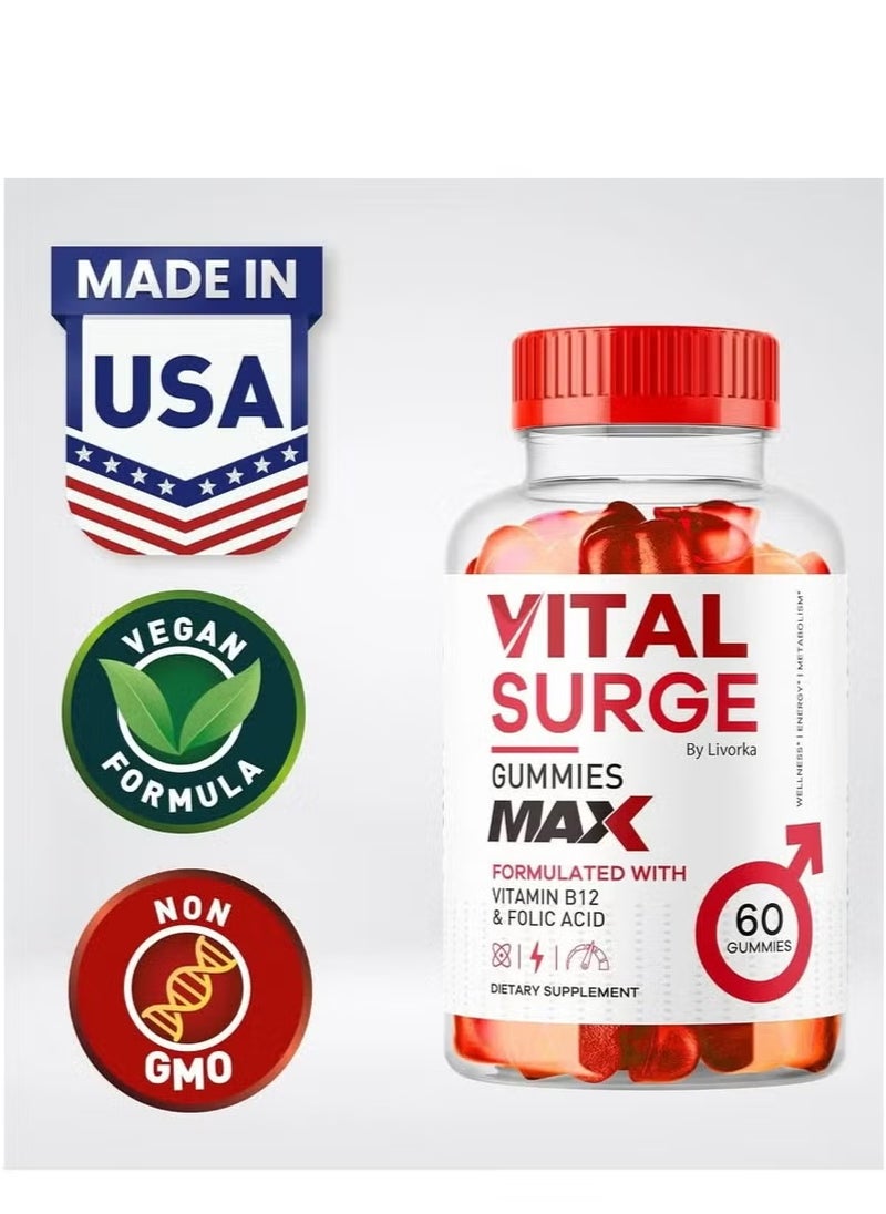 VITAL Vitamin B12 and Folic Acid Dietary Supplement 60 Gummies  - Image 2
