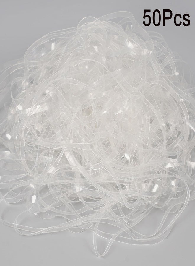 Damyda Rubber Bands Large 8inx0.2in Clear Rubber Band 50Pcs for Balloon Arch Elastic Tying Bands Rubber Bands for Office Crafts Transparent TPU Rubberband Clear Elastic for Home Office Crafts - Image 5