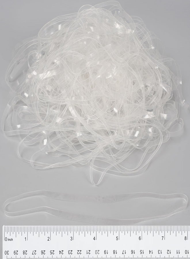 Damyda Rubber Bands Large 8inx0.2in Clear Rubber Band 50Pcs for Balloon Arch Elastic Tying Bands Rubber Bands for Office Crafts Transparent TPU Rubberband Clear Elastic for Home Office Crafts - Image 1