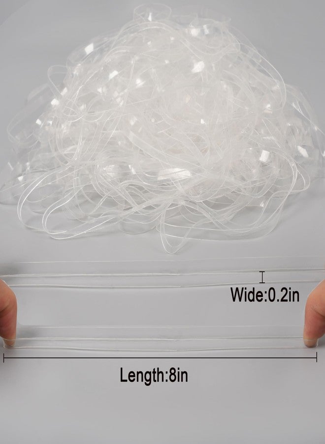 Damyda Rubber Bands Large 8inx0.2in Clear Rubber Band 50Pcs for Balloon Arch Elastic Tying Bands Rubber Bands for Office Crafts Transparent TPU Rubberband Clear Elastic for Home Office Crafts - Image 4