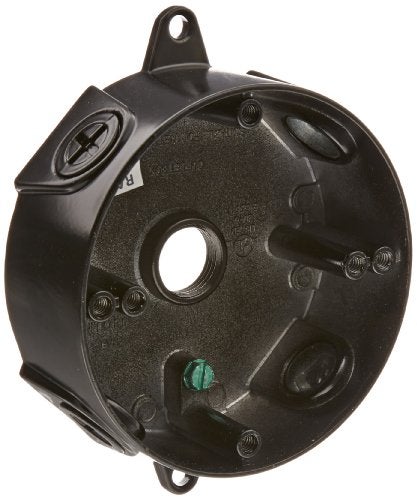 RAB Lighting VXCB Weatherproof Round Box, Aluminum, 1/2" Hole Size, 4" Diameter, Black, NO Cover - Image 4