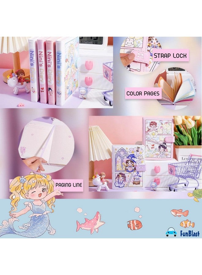 FunBlast FunBlast Kawaii 3D PU Leather Diary, Notebook Color Pages Diary with Magnetic Strap Lock, Journal Diary for Girls, Diary Set Notebooks for Girls, Size A5 (112 Pages) (Print May Vary) (Random)  - Image 5