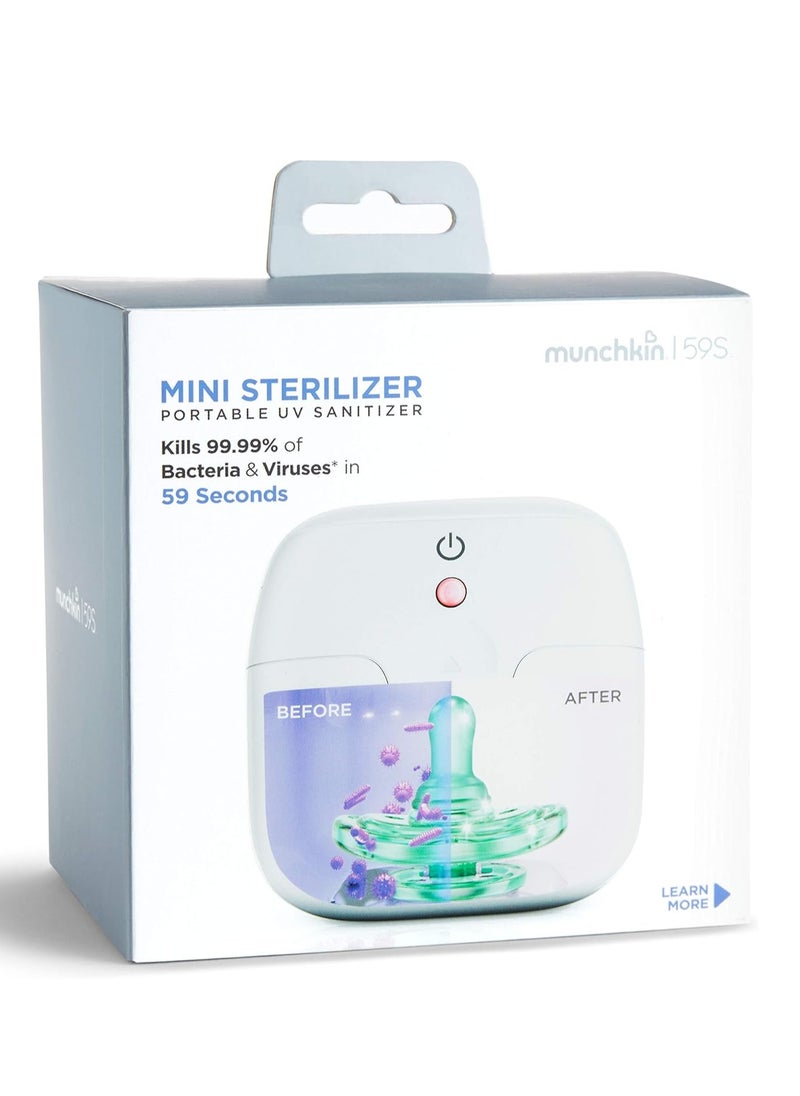 Munchkin Inc - Munchkin Portable UV Sterilizer and Sanitizer Box, Eliminates 99.99% of Germs in 59 Seconds, Mini UV-C Cleaner for Pacifiers and More, White - Image 1