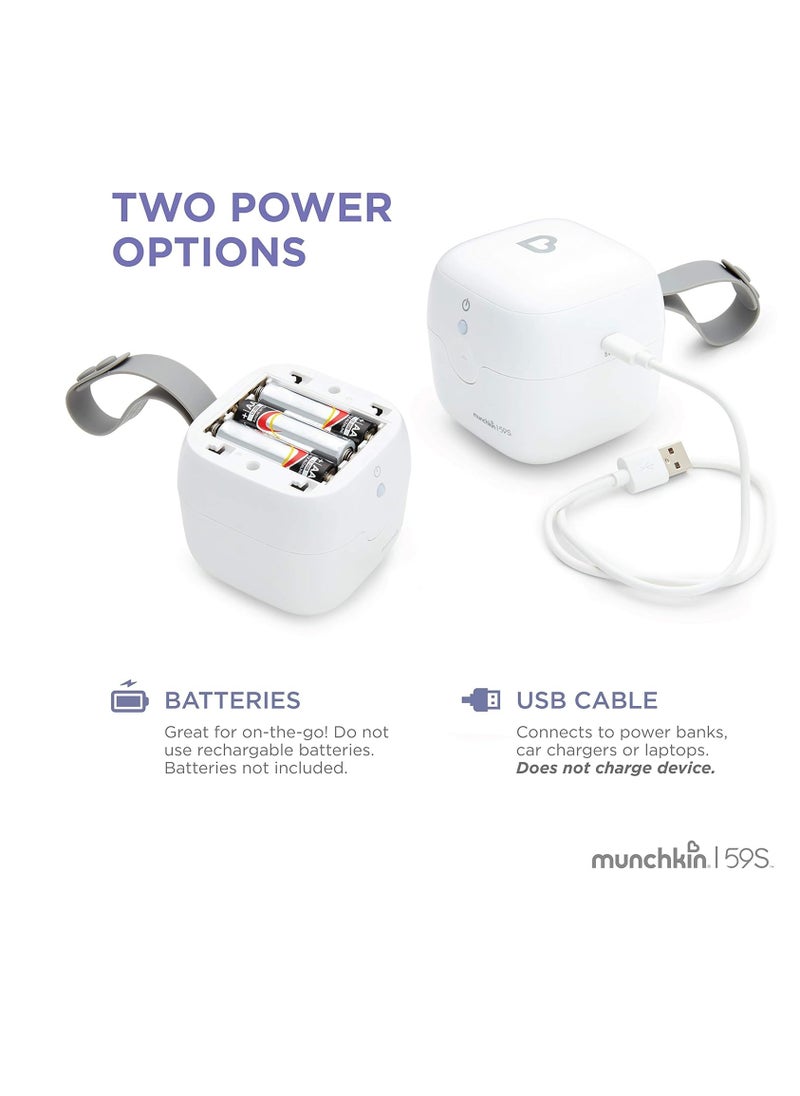Munchkin Inc - Munchkin Portable UV Sterilizer and Sanitizer Box, Eliminates 99.99% of Germs in 59 Seconds, Mini UV-C Cleaner for Pacifiers and More, White - Image 1