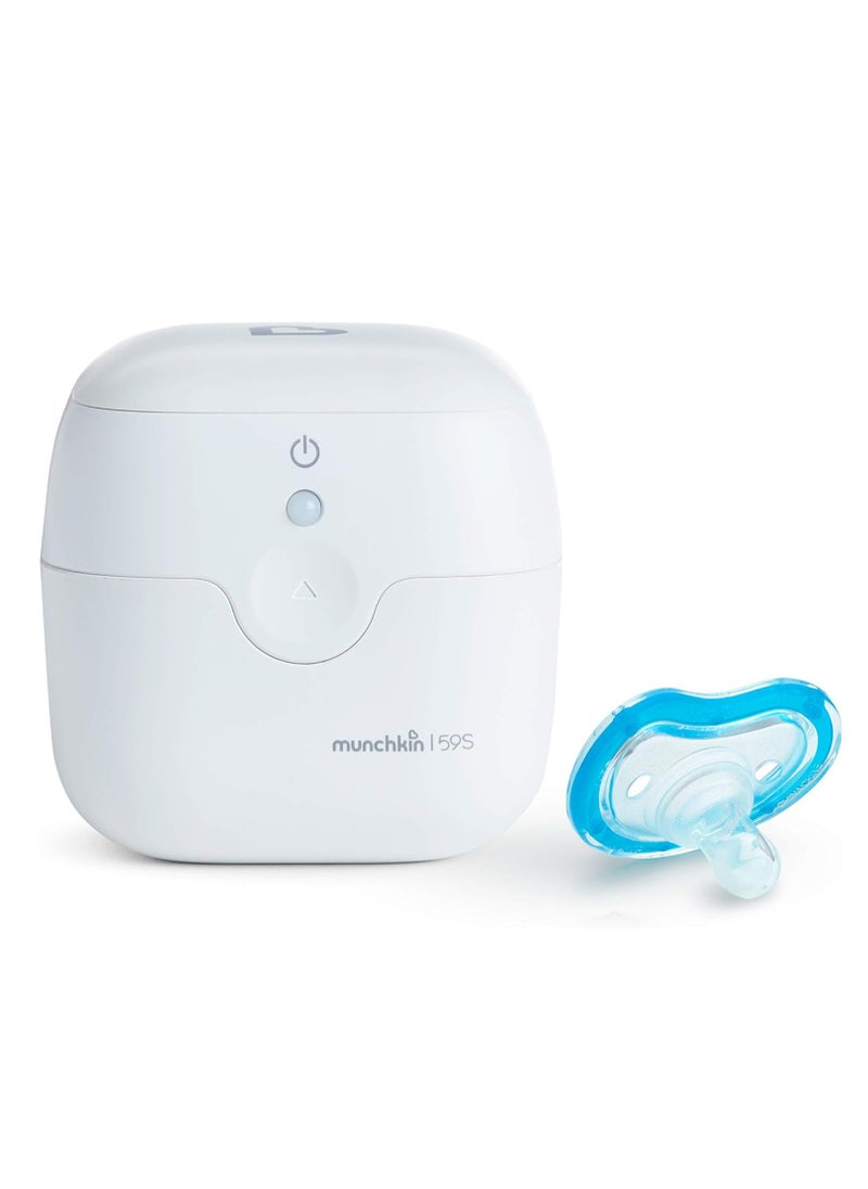 Munchkin Inc - Munchkin Portable UV Sterilizer and Sanitizer Box, Eliminates 99.99% of Germs in 59 Seconds, Mini UV-C Cleaner for Pacifiers and More, White - Image 1