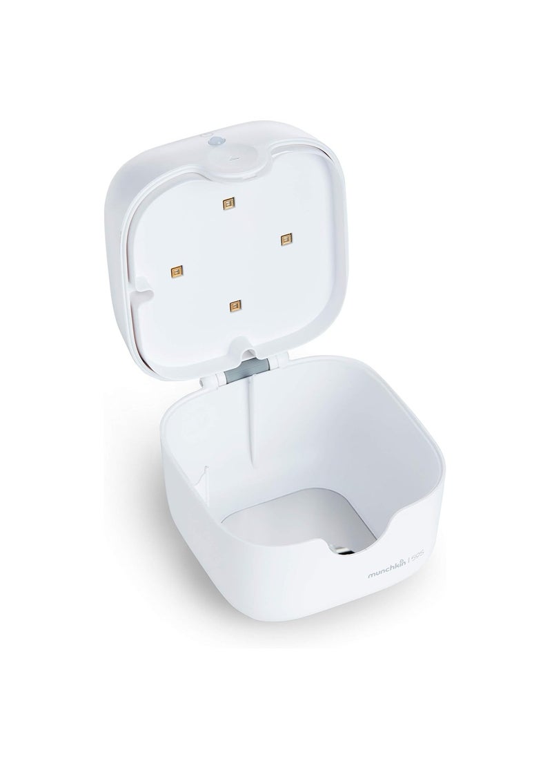 Munchkin Inc - Munchkin Portable UV Sterilizer and Sanitizer Box, Eliminates 99.99% of Germs in 59 Seconds, Mini UV-C Cleaner for Pacifiers and More, White - Image 1