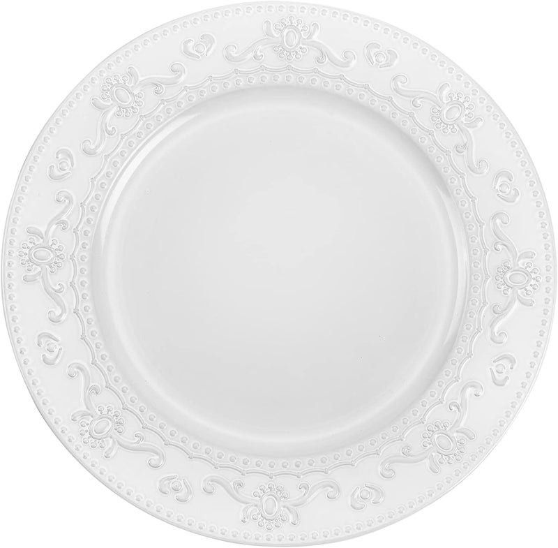 Brightalk 13Inch Charger Plates 6Pcs Dinner Plate Chargers Round Server Ware Compatible with Ceramicchina tableware White - Image 1