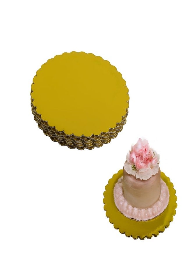 WINDAWNKE 8 Pcs Golden Cake Boards 6 Inch, Round Cake Base Cardboard for Baking, Cakes DIY and Crafts Display - Image 1
